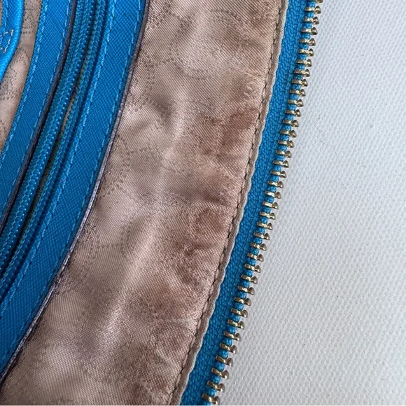 Michael Kors Large Electric Blue Saffiano Leather Top Zip Tote Shoulder Bag - Picture 11 of 16